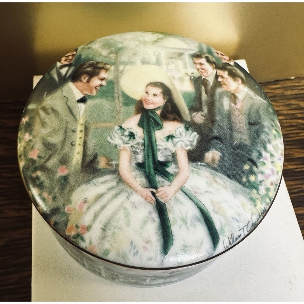 W.S. George Gone With the Wind Scarlett at Twelve Oaks Porcelain Music Box